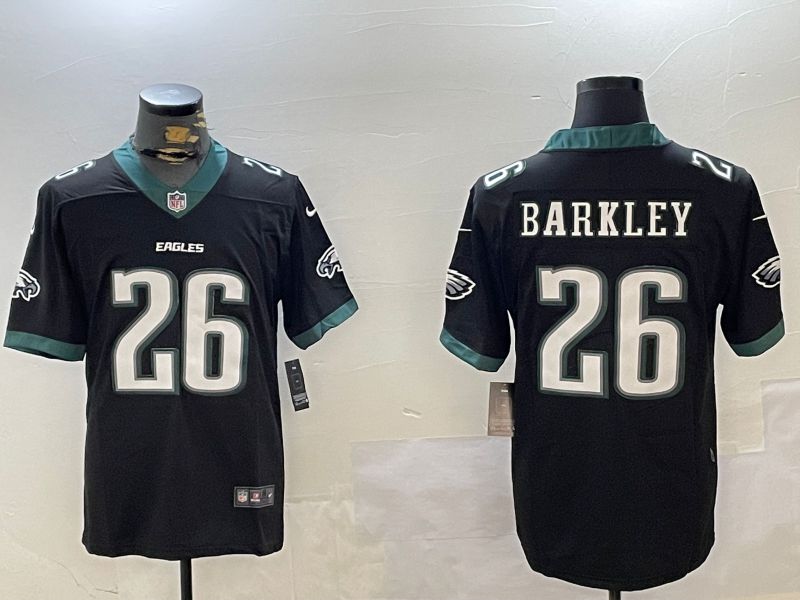 Men Philadelphia Eagles #26 Barkley Black Second generation 2024 Nike Limited NFL Jersey style 1->philadelphia eagles->NFL Jersey